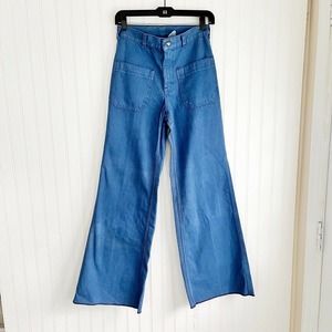 vtg 70s wide leg boho hippie western bellbottom flare pants denim jeans 27 x 31